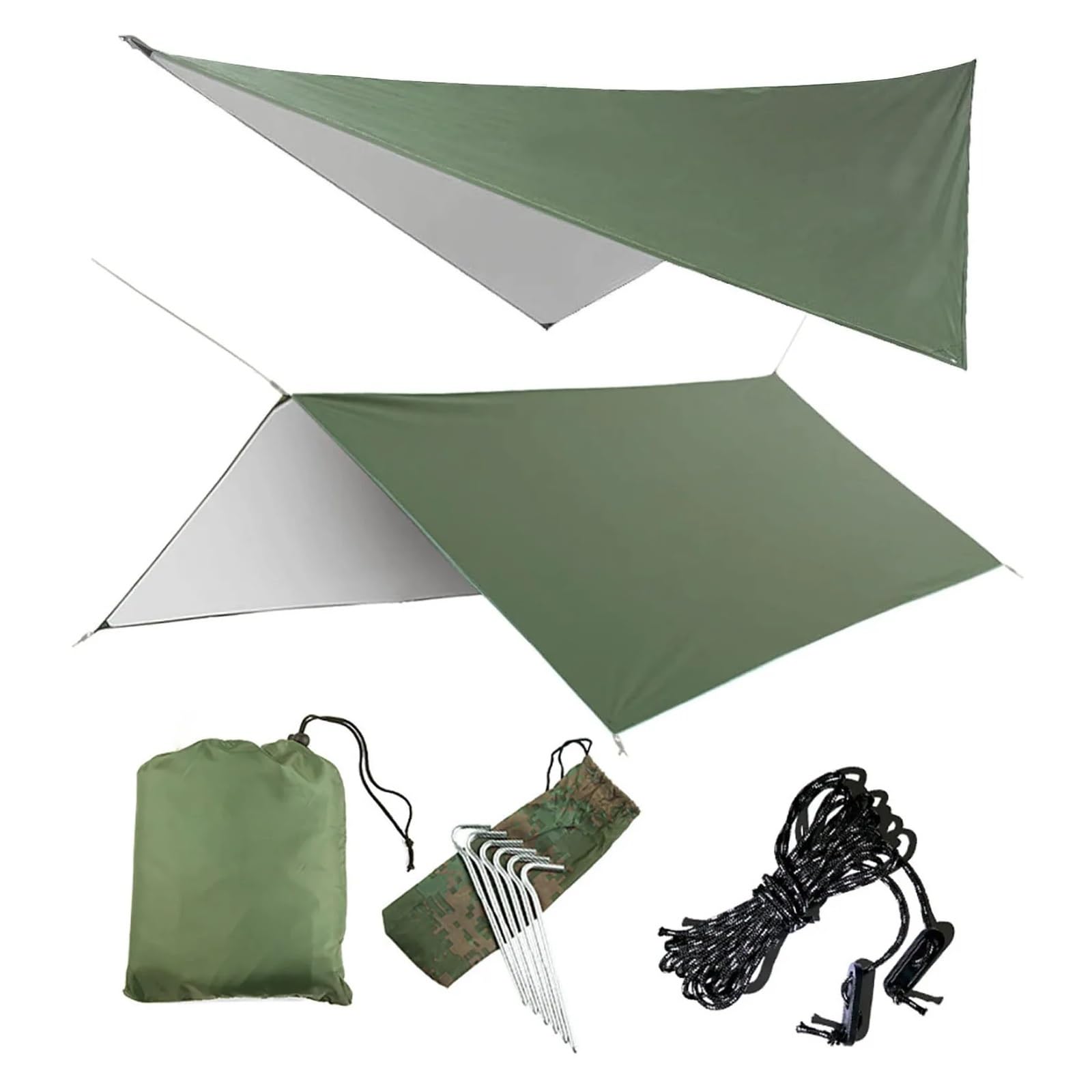 Camping Tarp Waterproof Tent Tourist Awning Shade Garden Canopy Beach Sunshade Outdoor Ultralight Sun Shelter(Black 3x4m)