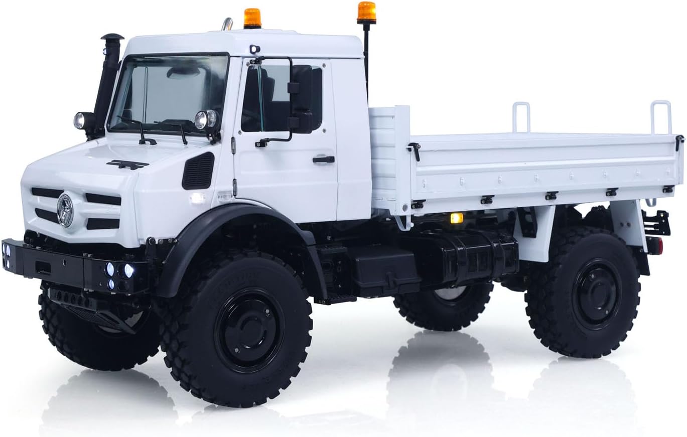 LESU U4023 4X4 1/14 RC Off Road Vehicle Metal ATV Light Truck MT44023 Model Light Sound Wheel Reduction Axle Lock Radio Battery Hobby Grade Model for Ages 14+(White)
