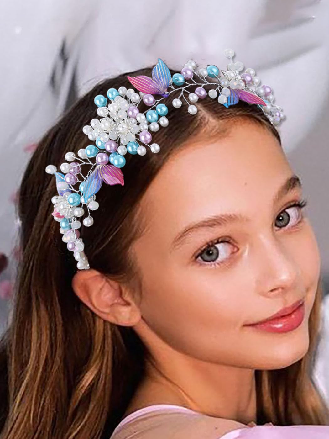 Corona di Fiori per Capelli Argento Accessori per Capelli da