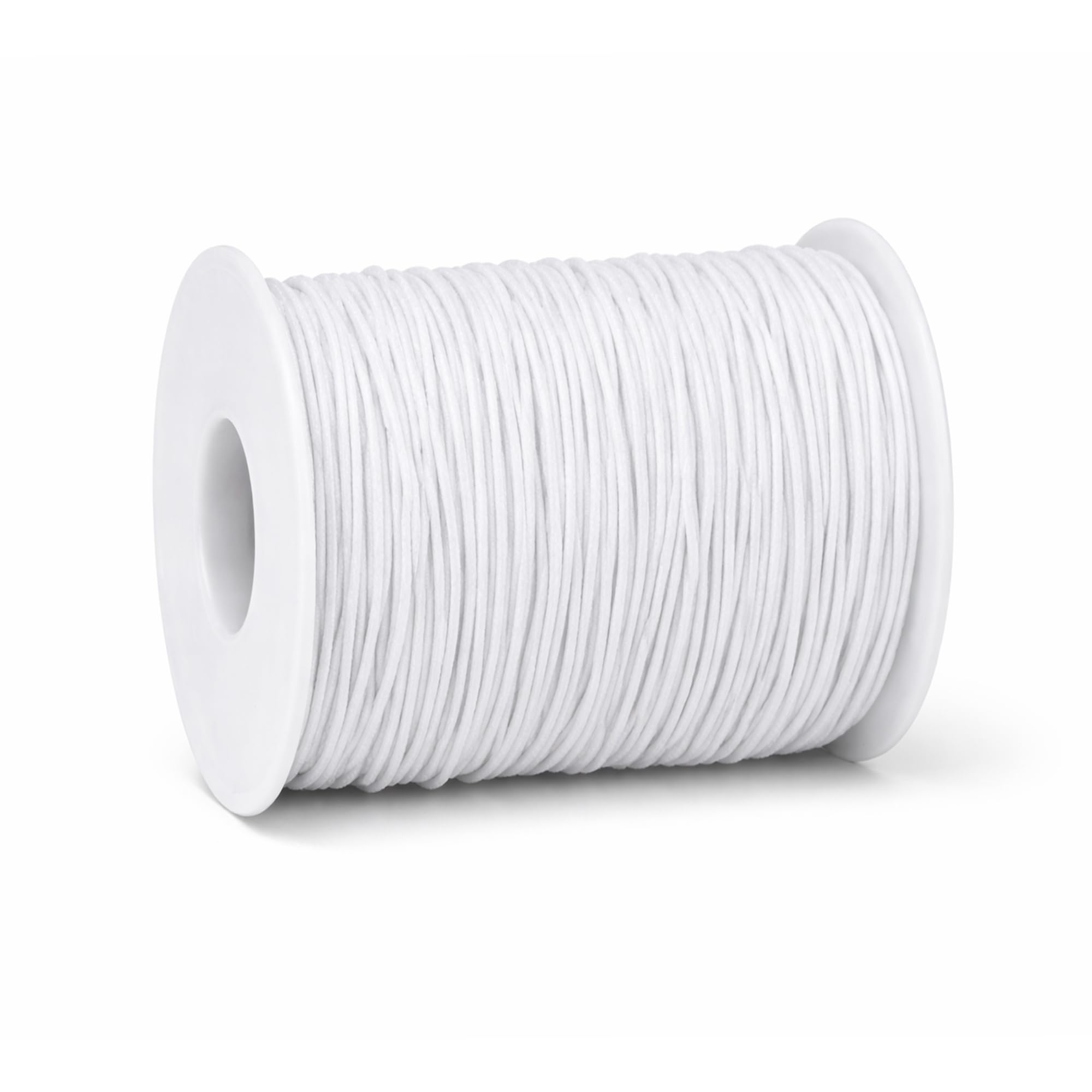 WedDecor Premium 1mm Elastic Cord Beading Cords, Strings & Threads for Jewellery Making, Sewing, Bracelets Necklace Beading, DIY, Wraps, Crafts and Hobby Projects, White, 100 Metres