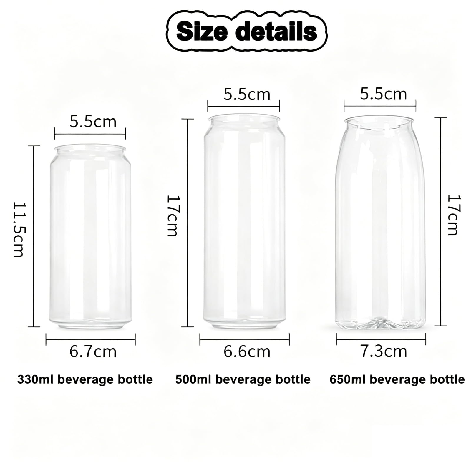 Confezione da 200 barattoli in plastica Pet Trasparente 330ml | Adatto per macchine sigillatrici di lattine e contenitori vuoti; ideale per bevande, succhi di frutta