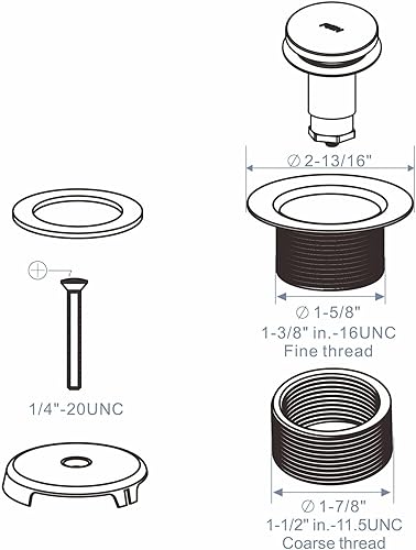 Miniatura 5 de Kit de conversión de drenaje de bañera con punta de drenaje, kit de recambio de níquel cepillado con placa frontal de desbordamiento de un solo