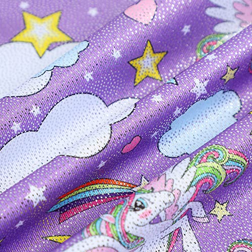 Leotards for Girls Gymnastics Toddler Dance Biketards Mermaid Unicorn Athletic Dance Wear Shiny Rainbow Blue Hotpink