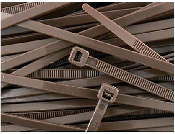 KOTiger Approx. 100pcs Self-locking nylon cable ties 100mm x 2.5mm (Zip Tie Bases), Brown - Image 5