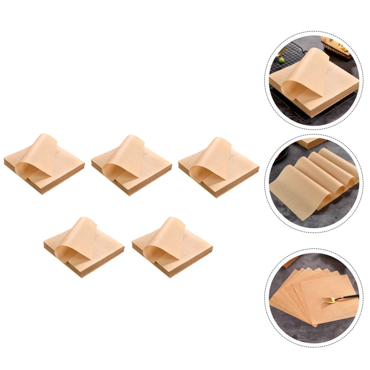SUPVOX Papel para Hornear Antiadherente 20x20 Cm 500 Hojas Papel Antigrasa 40g Resistente al Calor Comida Frita Snacks Hamburguesas Adecuado para Cocina Fiestas