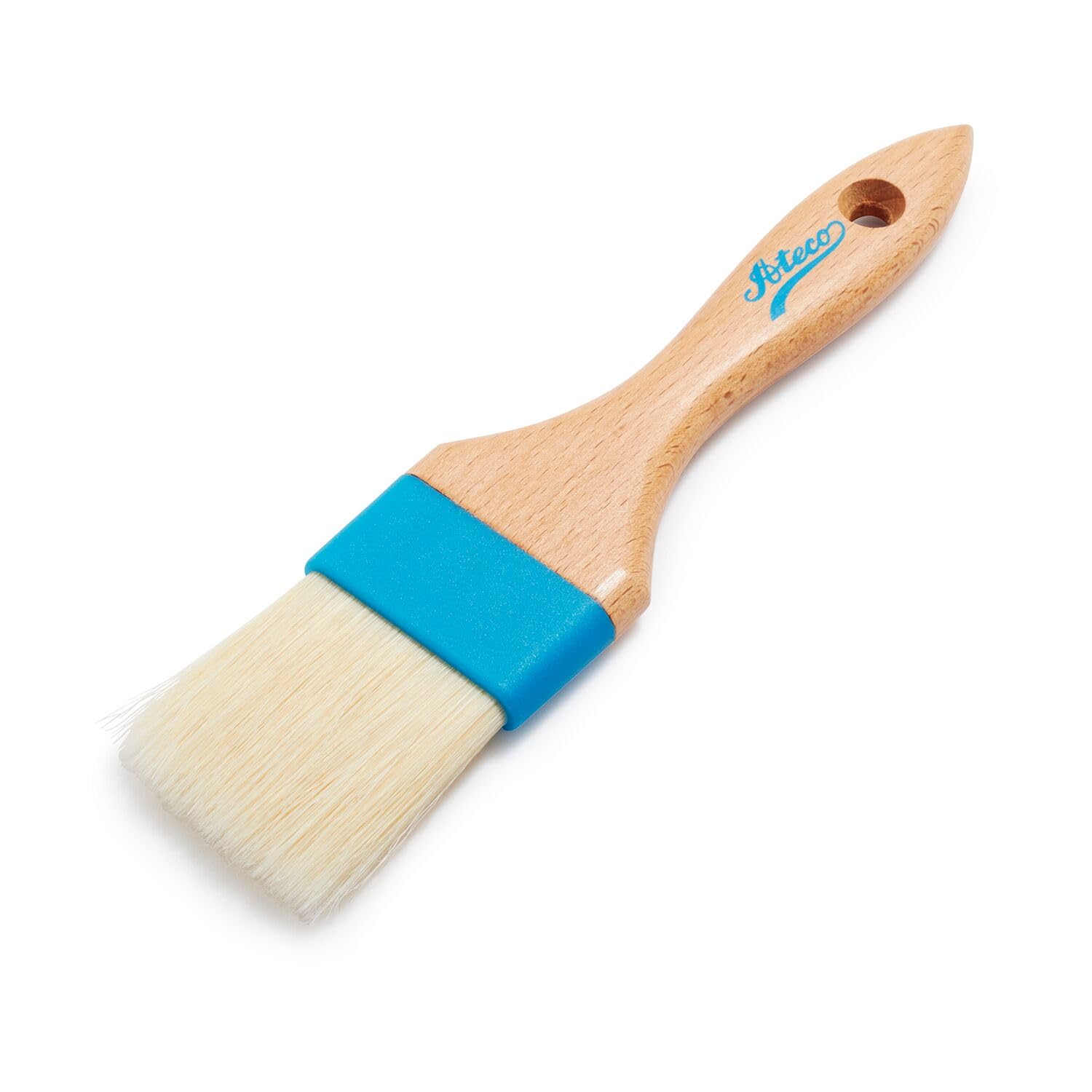 Ateco 60215 - Cepillo para repostería, cabeza de 1,5 pulgadas de ancho con cerdas de jabalí blanco natural, virola compuesta y mango de madera