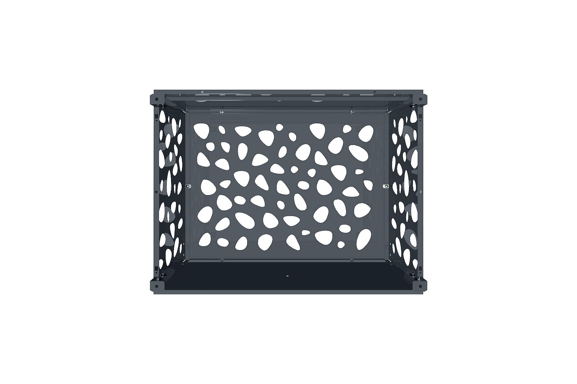 Casanoov Cache Climatiseur Exterieur Gris avec Face Inférieure - Amaro Sunny 90x68x60 cm – Acier Galvanisé Protection – Compatible Clim & PAC Toutes Marques – Design Galets Moderne – Montage Facile