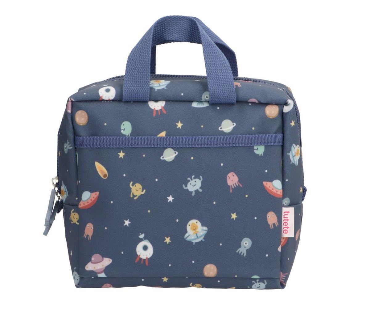 Tutete Bolsa Térmica Porta Alimentos | Nevera Portátil Pequeña y Fácil de Usar para Niños | Ideal para Almuerzos y Meriendas | con Asas y Bolsillo Exterior, Lavable y Resistente | Martians