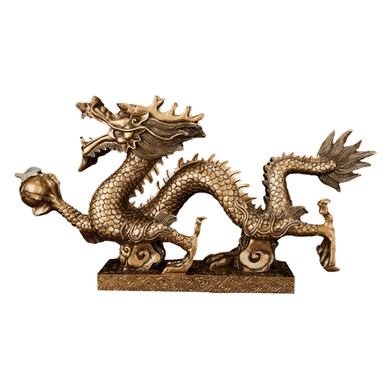 TWISAXC Chinese Dragon Figurine Delivers Good Luck Prosperity With Exquisite Craftsmanship Adding Charm To Any Office Space Chinese Feng Shui Statue Dragon