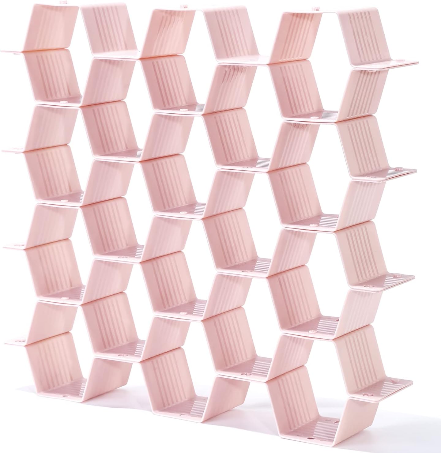 Honeycomb drawer organizer and divider, underwear, socks, tie sorter, office supplies and sundry sorting 32 pieces (Pink)