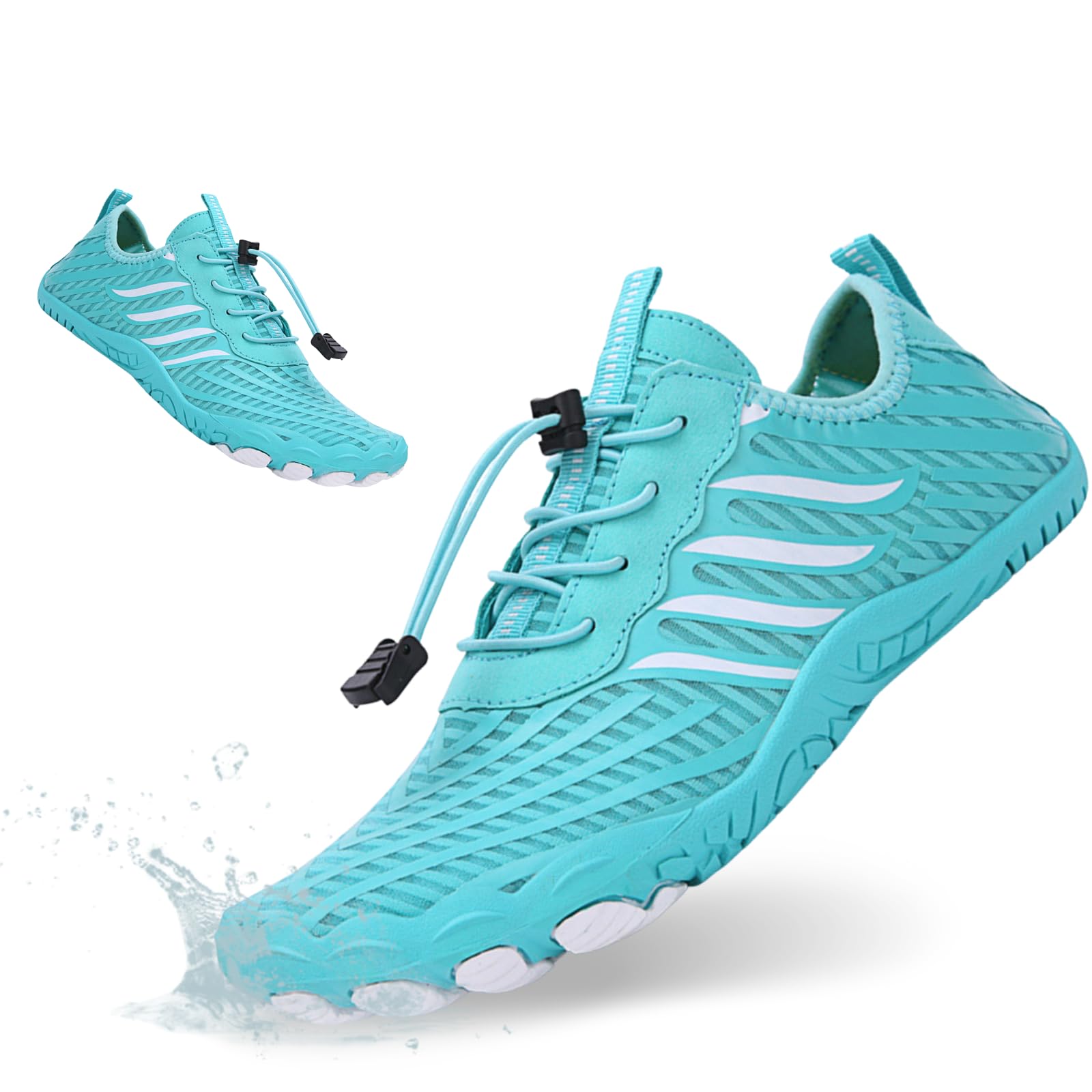 HiGropcore Water Shoes Men Women, Barefoot Wide Toe Box Beach Shoes, Quick Dry Breathable Swim Aqua Socks with Drainage