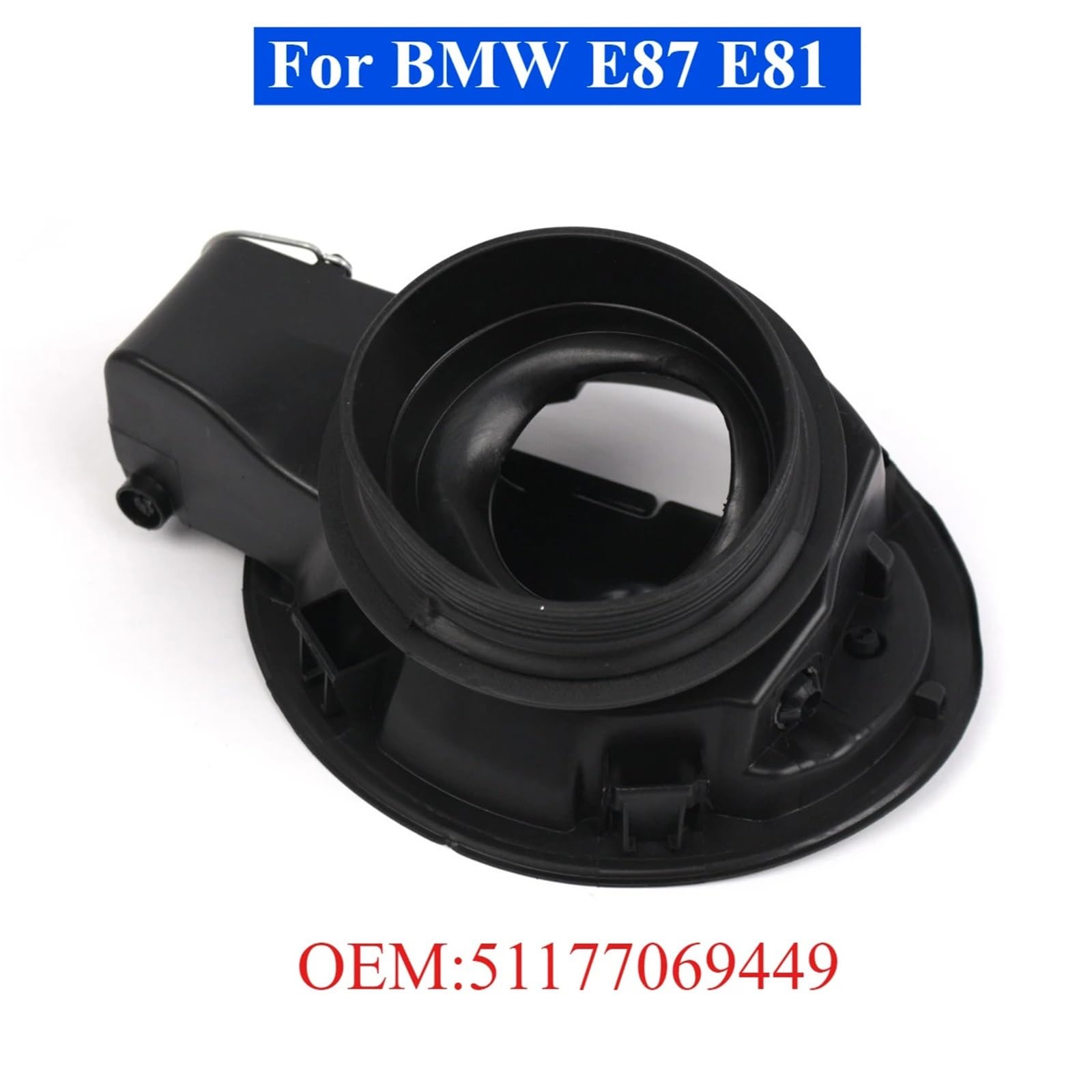 Tapón del tanque de combustible Embellecedor tapa depósito de combustible para BMW Serie 1 E87 E81 (2004-2012), repuesto de carcasa exterior de puerta de combustible 51177069449
