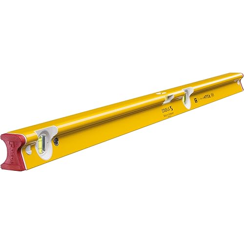 STABILA Spirit Level Type R 300, 122 cm, Torsion-Resistant Aluminium R Profile, 1 Horizontal Level, 2 Vertical Levels, Shock-Absorbing End Caps, Integrated Non-Slip Stoppers, Made in Germany