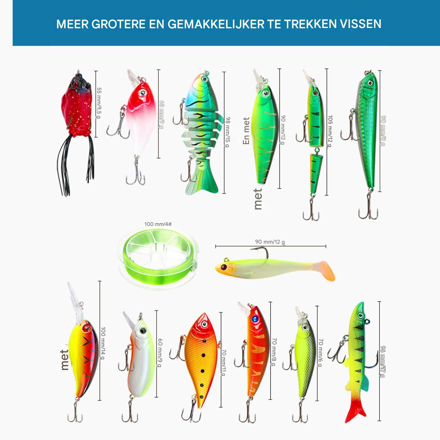 Kit Di Esche Set Di Attrezzatura Per Esche Artificiali | Kit di per la Pesca Per Lago Stagno Vacanza Famiglia Notte Lago Stagno Vacanza Famiglia Notte