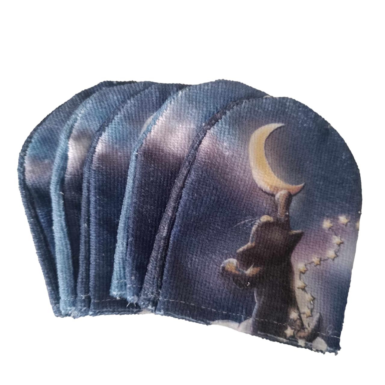 Mini-gants de toilette chat lune pour des instants de douceur complices