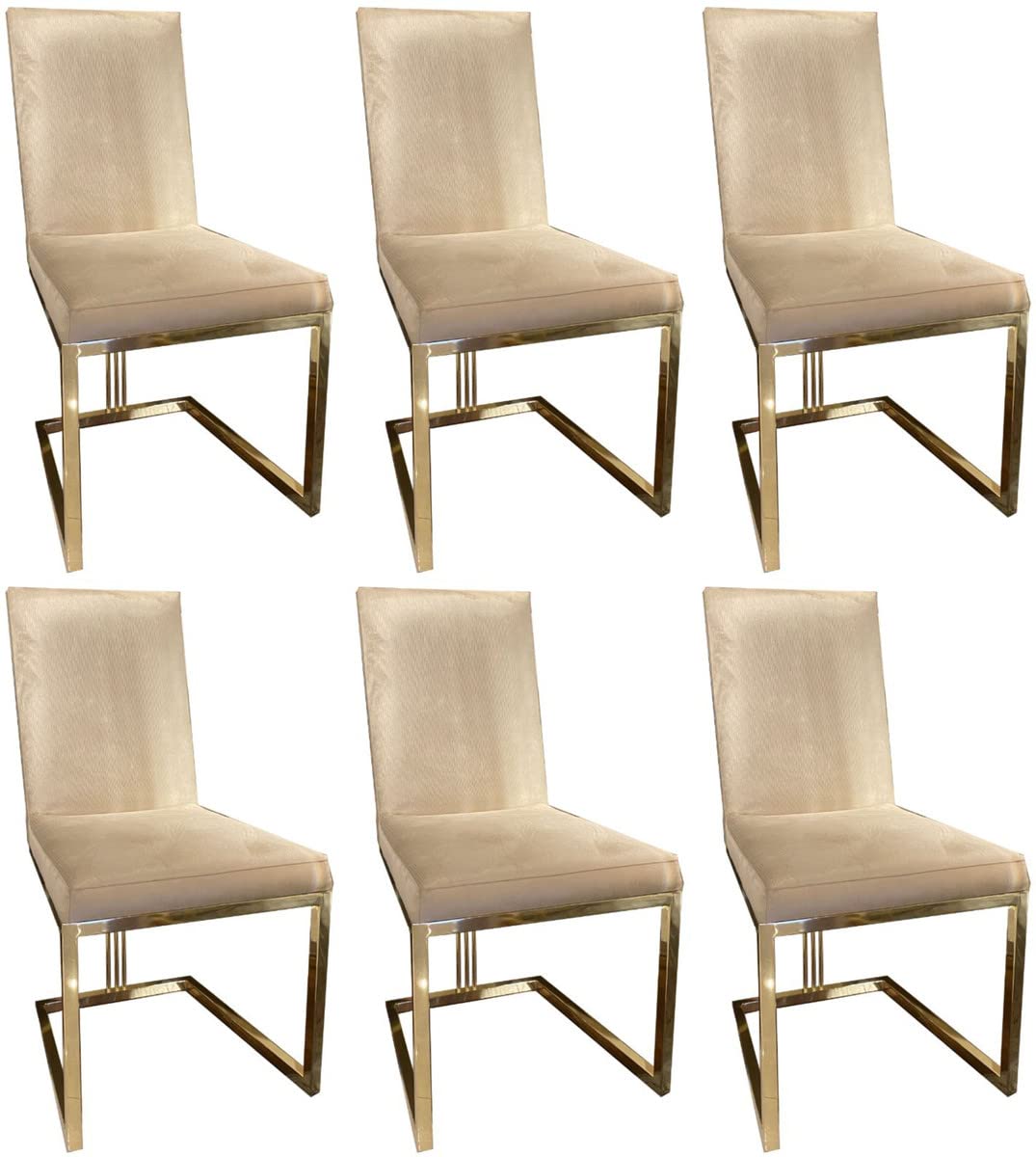 Casa Padrinoluxury dining chair set cream/gold 50 x 60 x H. 100 cm - Noble kitchen chairs set of 6 - Luxury dining room furniture