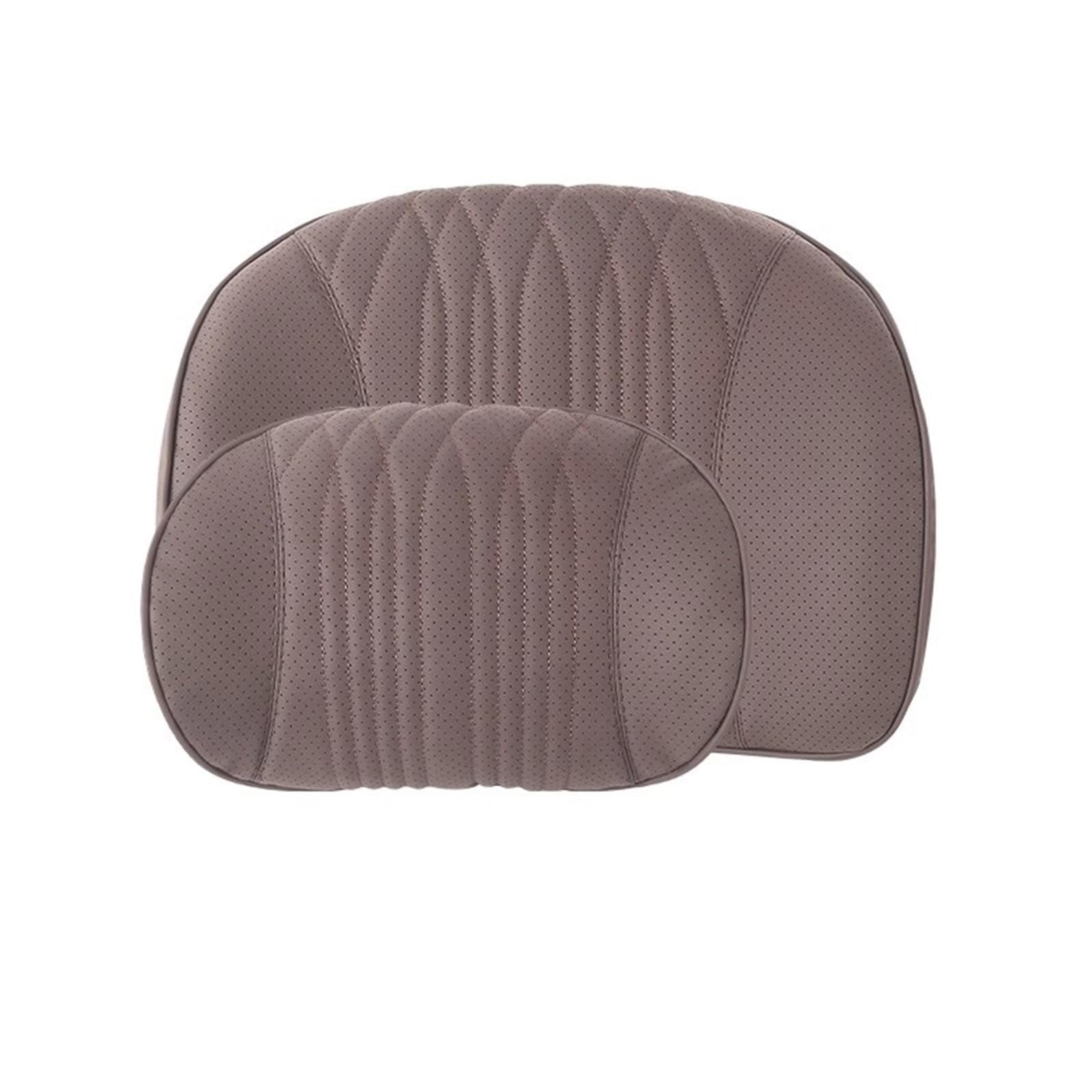 HAYSXVR Car Pillow Car Headrest Neck Pillow Seat Lumbar Fit For Mercedes Benz C Class W205 W206 W212 W213 W214 W221(Brown-Suit)