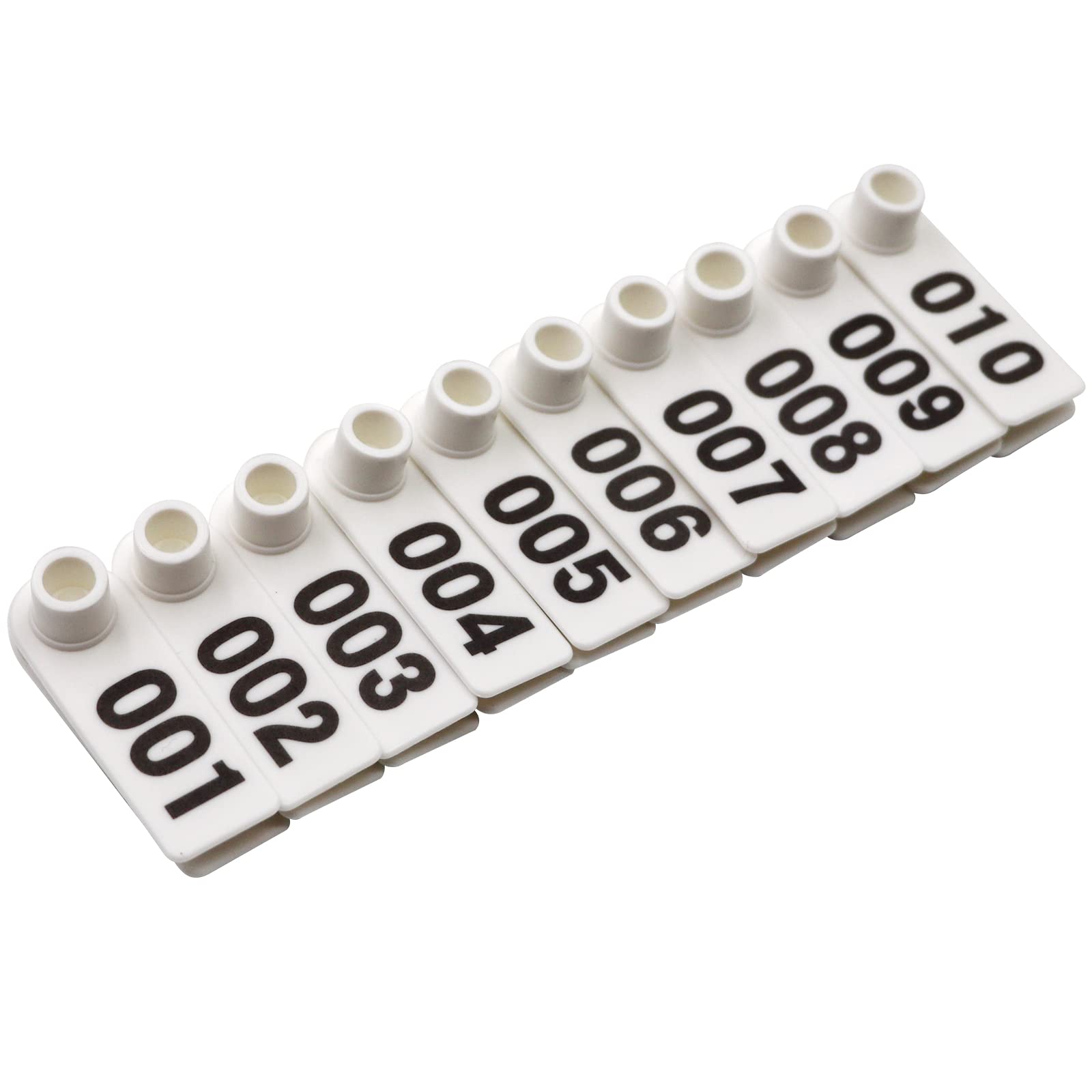 100 Targhette Auricolari Vuote Per Bestiame - Colore Rosso, 7.5x6 Cm, Con Perini Inclusi - Foto 2