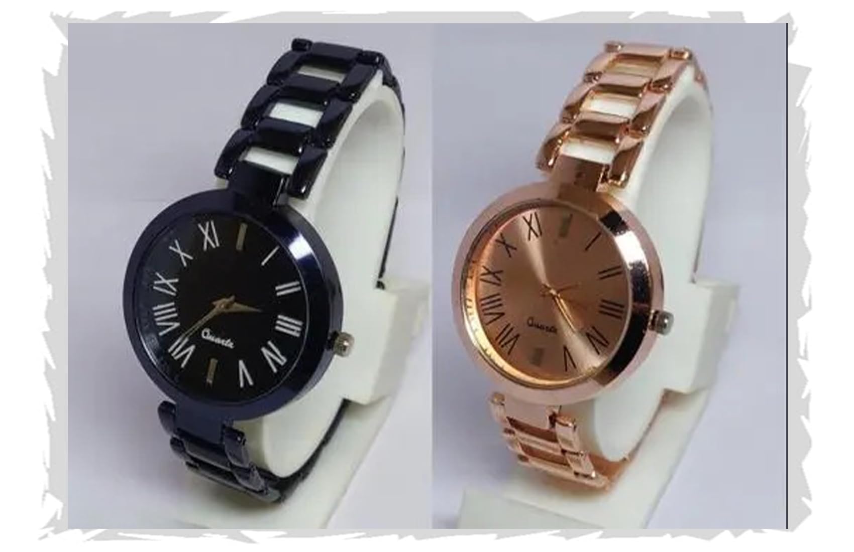 FROZIL Stainless Steel Analog Black Rosegold Round Dial Combo Womens And Girls Watches For Women And Girl Pack Of 2 (B0D5D3SRF7) Amazon Price History, Amazon Price Tracker
