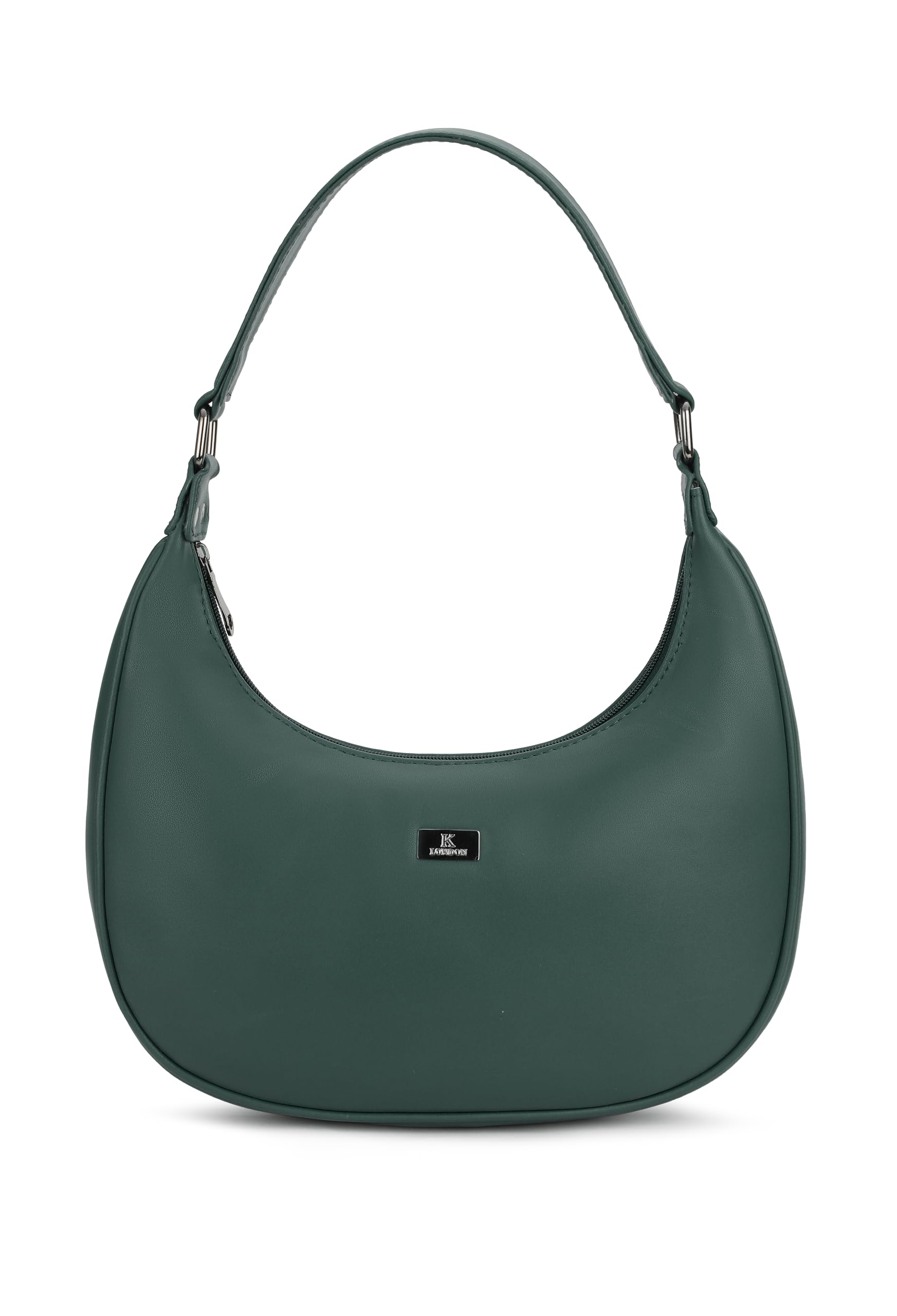 K London Vegan Leather Half Moon Handbag for Girls Suitable for Party, Travel & College Shoulder Bag (DarkGreen) (B0D5MKPZC2) Amazon Price History, Amazon Price Tracker