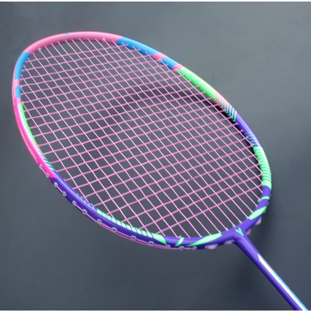 Light Weight 8U 65g Carbon Fibe Badminton Rackets With Strings Bags 22-30LBS Professional Racquet Sports For Adult(A)