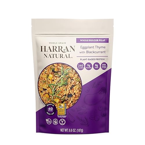 Harran Natural Mezcla de pilaf Bulgur de grano entero, tomillo de berenjena con grosella negra, vegano, a base de plantas, sin OMG, listo para