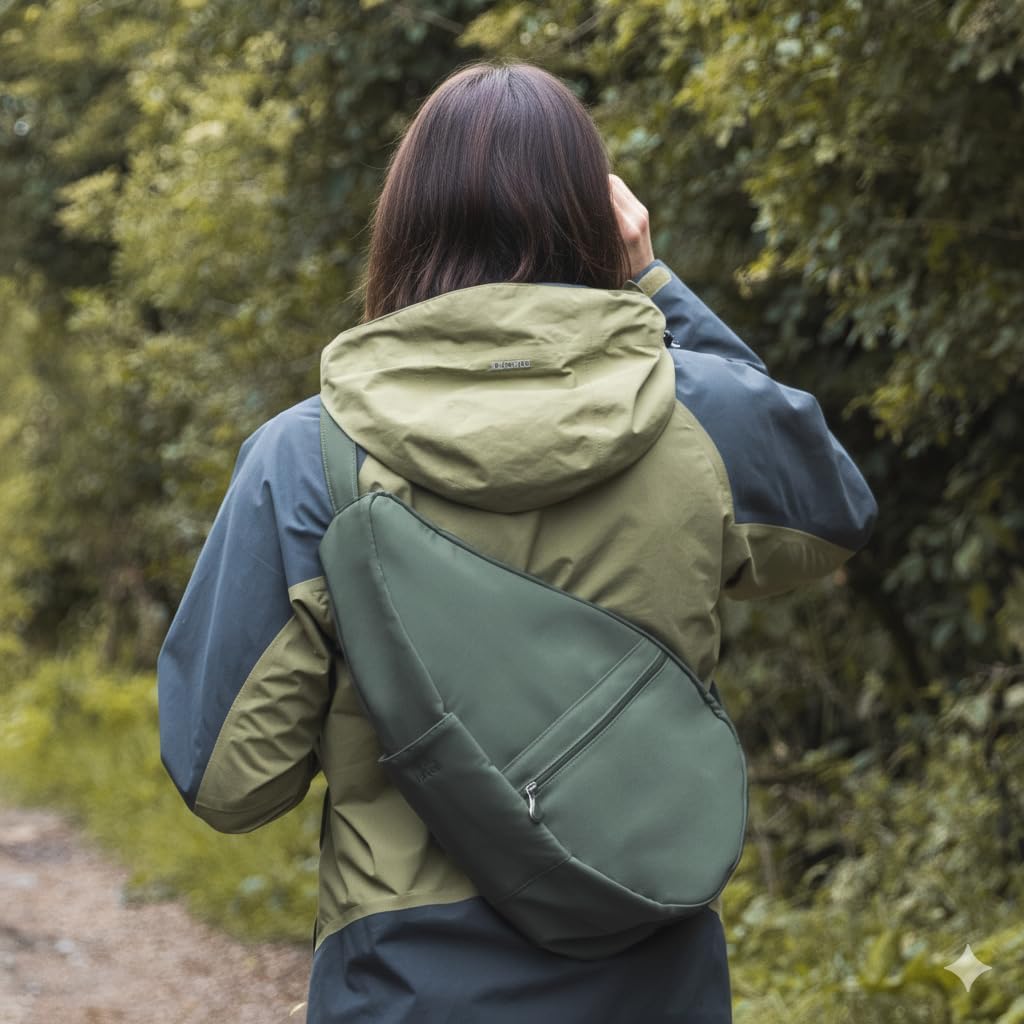 AmeriBag 19" Microfiber Healthy Back Bag Ergonomic Crossbody Sling for Everyday Use, Travel & Walking Comfort - Image 4