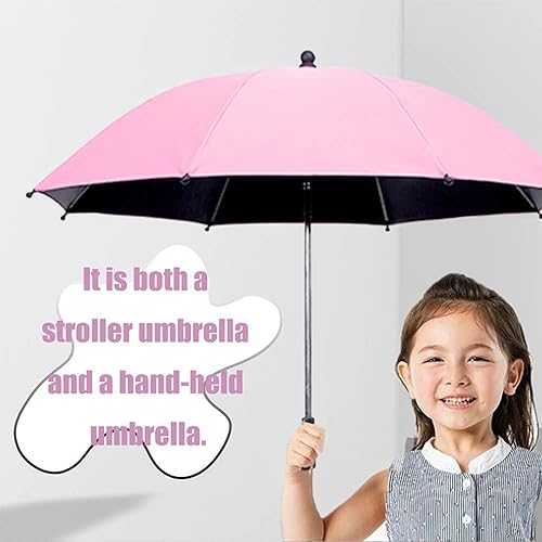 Miniatura 5 de Paraguas para cochecito, el diámetro abierto del paraguas es de 33.5 pulgadas, con telas de protección solar con revestimiento, paraguas para