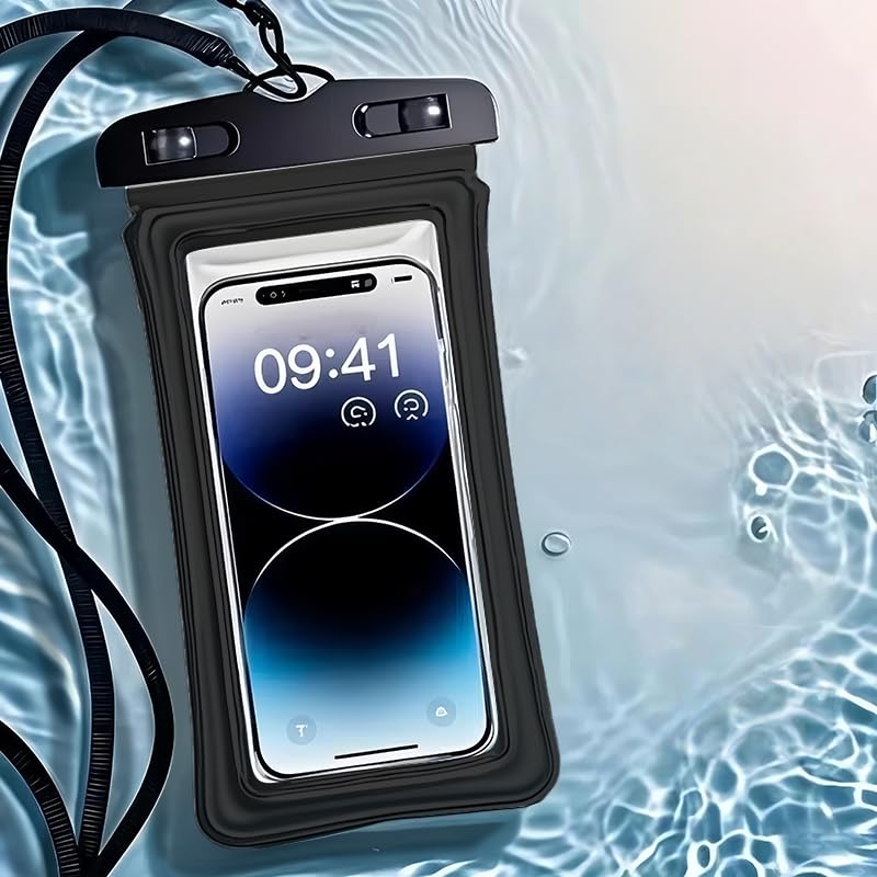 IPX8 Waterproof Phone case, Floating Waterproof Phone Pouch with Adjustable Lanyard & Airbag Heavy-Duty Protection, 7.2" Clear Cellphone Dry Bags for