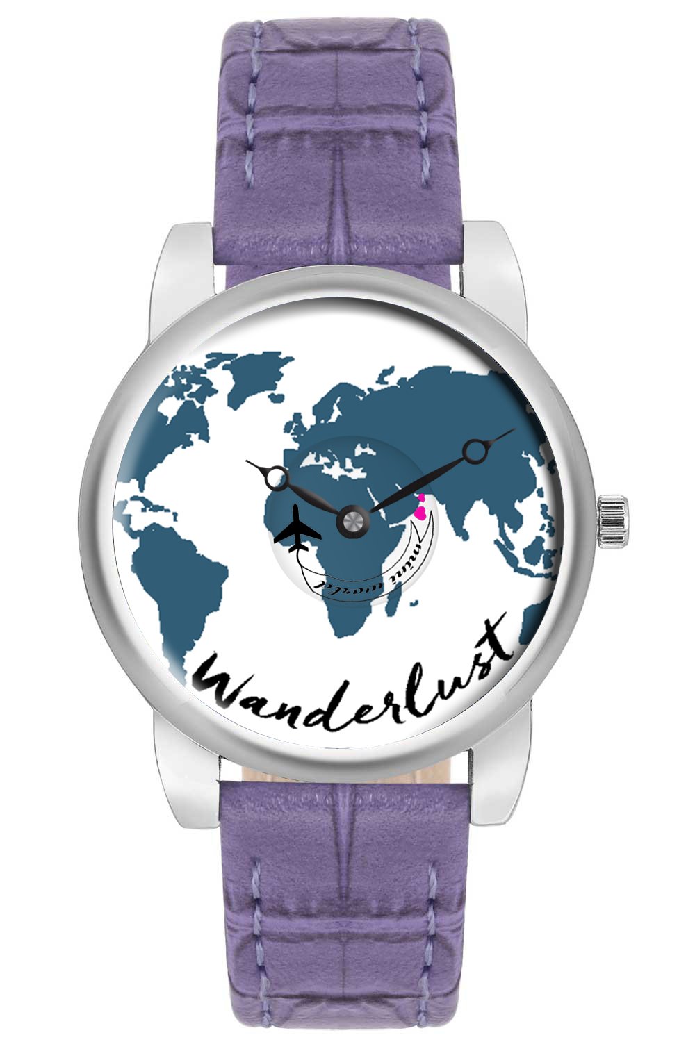 BIGOWL Travel Watch Airplane Wanderlust World Map Design Leather Strap Casual Wrist Watch for Women - Gifts for Travellers - Moving Airplane Hands (B072VRF1Q5) Amazon Price History, Amazon Price Tracker