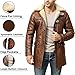 III-Fashions Men's Tom Hardy Dark Rises Bane Coat Fur Shearling Brown Sheepskin Coat for Men,3X-Large