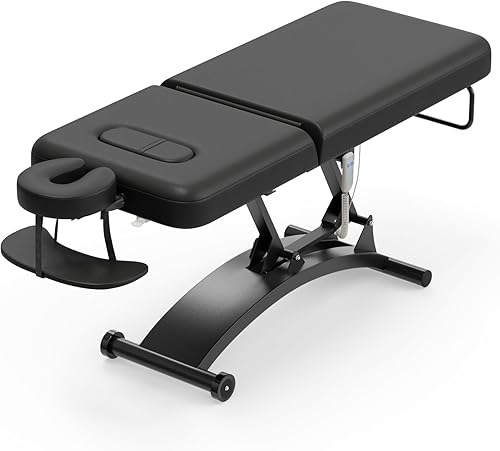 Miniatura 10 de Paddie Cama de spa elevadora eléctrica, mesa de masaje estacionaria profesional con respaldo hidráulico y agujero extraíble para el pecho, cama de