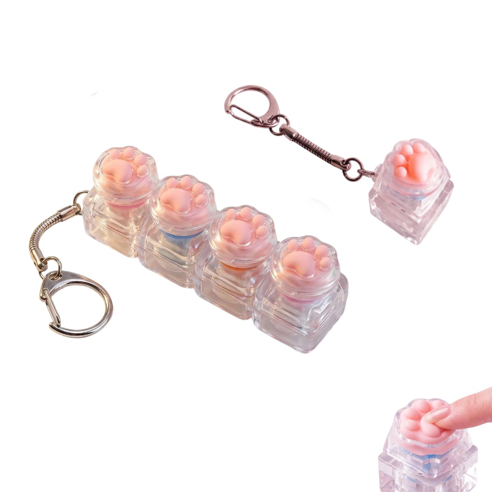 2 Pcs Keyboard Keychain, Cute Mini Keyboard Charm for Keys Bag Backpack, Durable Acrylic Key Chain Accessory, Unique Gift for Programmer Student Office-image-11