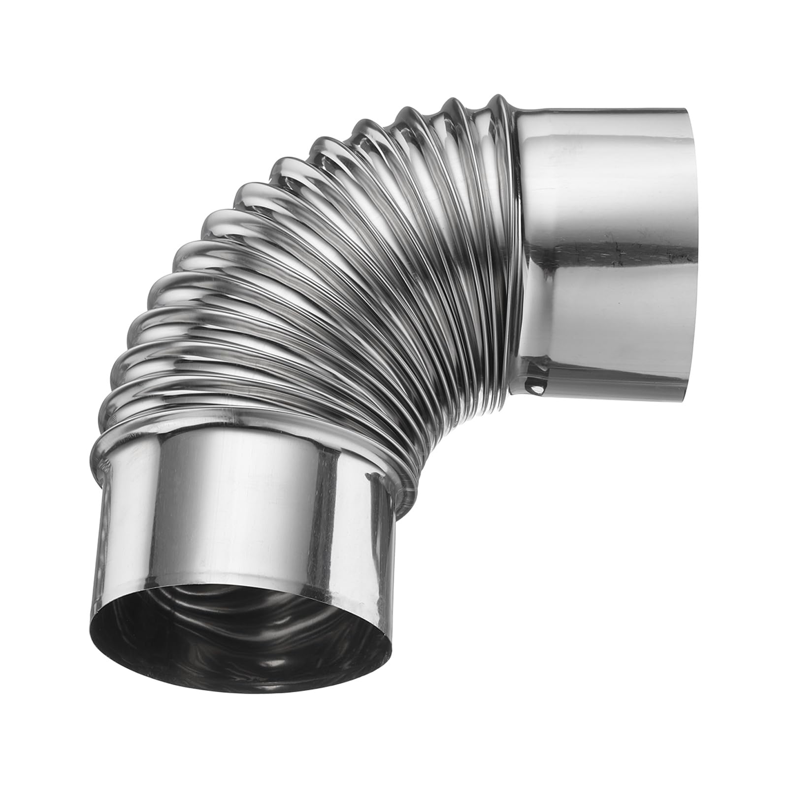 PATIKIL 100mm 90 Degree Stove Pipe, Stainless Steel Tent Elbow Stove Chimney Pipe Flue Extension with Aluminum Foil Tape for Camping Stove Vent Water Heater Smoke Exhaust