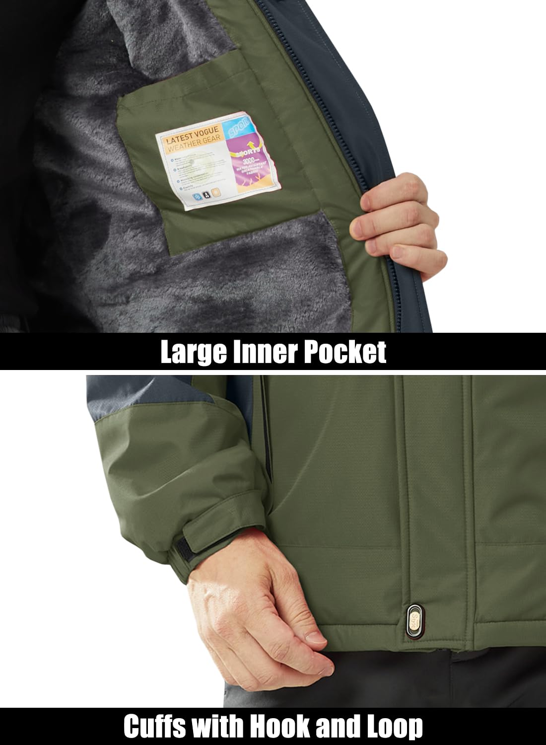 Ski Jackets Men Snow Jacket for Men Waterproof Rain Jacket Winter Jackets Winter Coats Skiing Jackets Parka 4