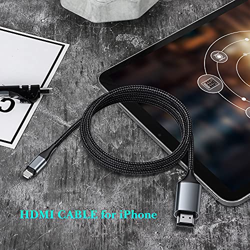 HDMI Converter Cable for iPhone 2.0m, Phone/Pad/Pod to TV, Connection Cable, iOS 11, 12, 13, 14, YouTube Output, High Definition HD1080P