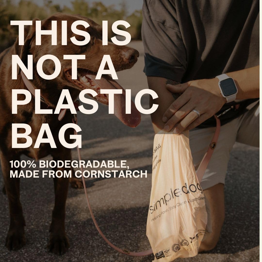 Simpledog Bolsas compostables para excrementos de mascotas, ecológicas, biodegradables para perros (36 rollos/540 bolsas)