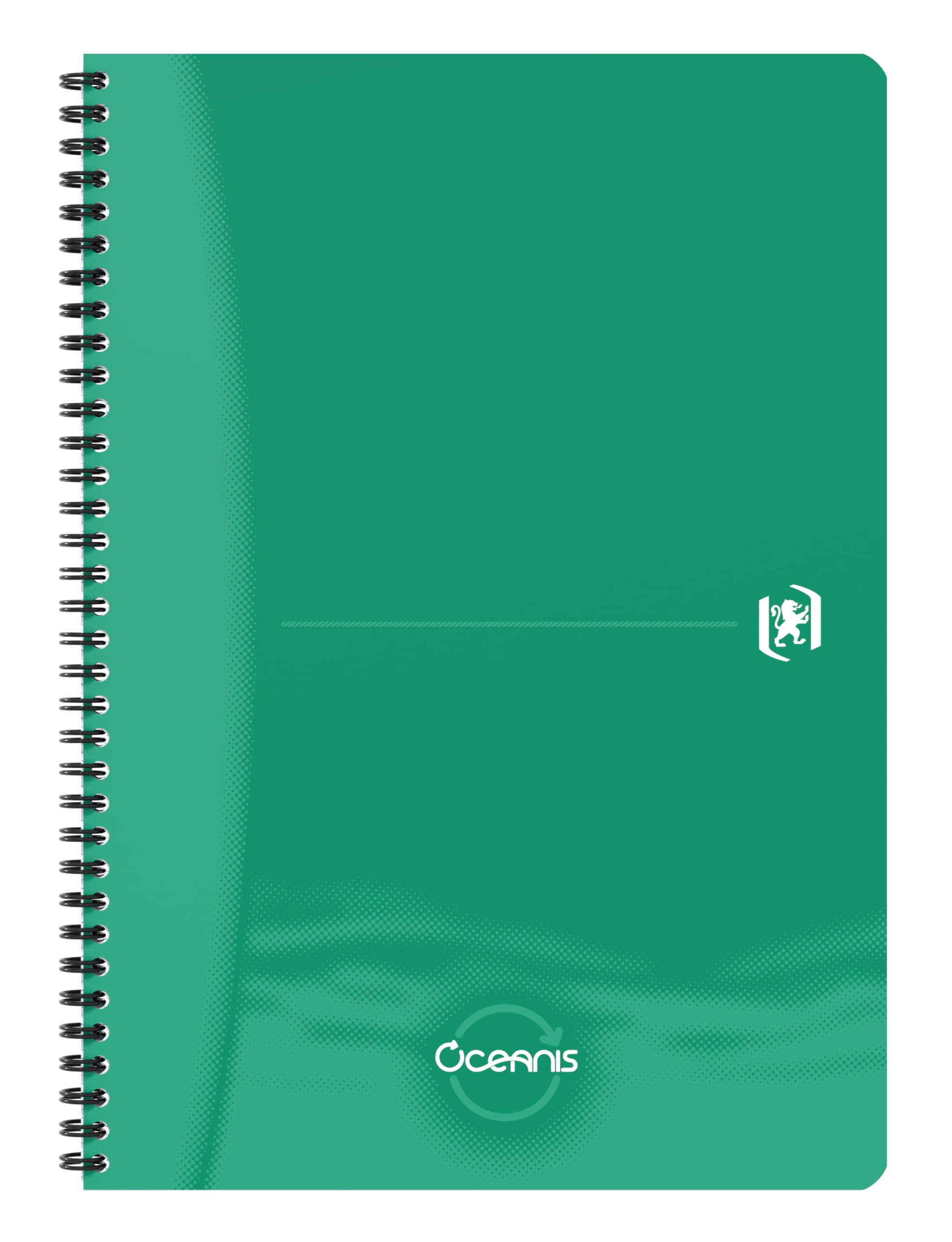 Oxford Spiral-Notizbuch A4 kariert, Oceanis, recycelter Kunststoff aus dem Meer, 180 Seiten, 5 Farben, 5 Stück