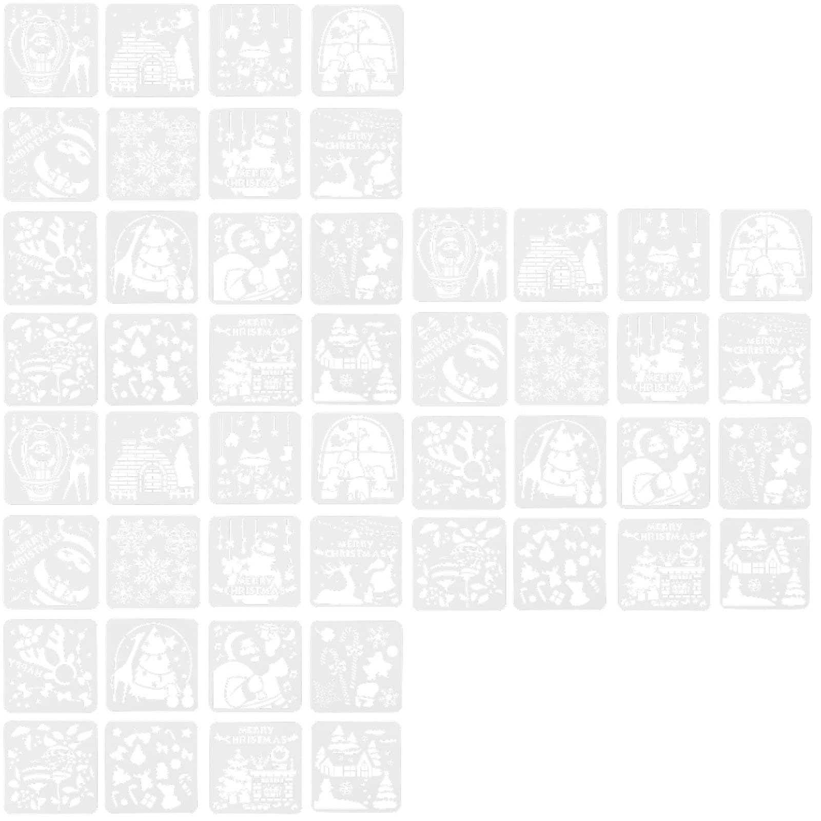 Pochoirs de peinture de Noël NUOBESTY 48 feuilles pour dessin et décoration