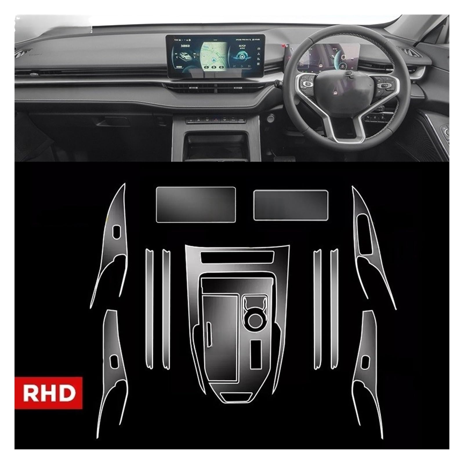Película Protectora De TPU Panel De Navegación Híbrido para Ha&Val H6 2022-2024 Pegatina Antiarañazos para Interior De Automóvil Película Cuadro Instrumentos