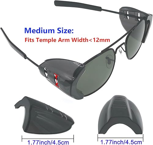 Miniatura 3 de 4 pares de protectores laterales de gafas de seguridad, grandes, protectores laterales deslizantes, se adaptan a marcos de anteojos pequeños a