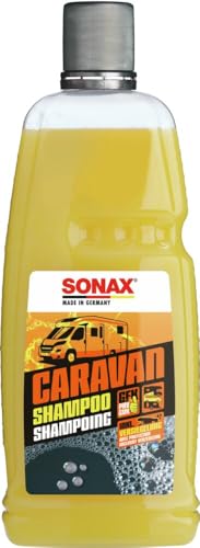 SONAX CARAVAN Shampoo (1 Liter) Reinigungskonzentrat mit Wachsanteilen für alle Oberflächen an Caravan/Bus/Wohnmobil/Wohnwagen | Art-Nr. 07133000