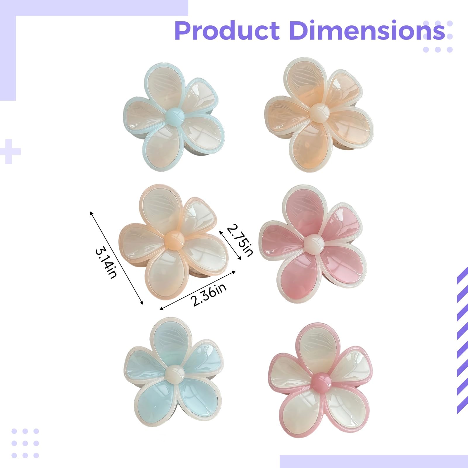 12 Stk. Haarclips, Candy-farbene Haarklammern für Damen, mit Blumenmuster, als modisches Geschenk, für Strandtage und Alltag, farbenfrohes Haaraccessoire im Set, für verschiedene Frisuren