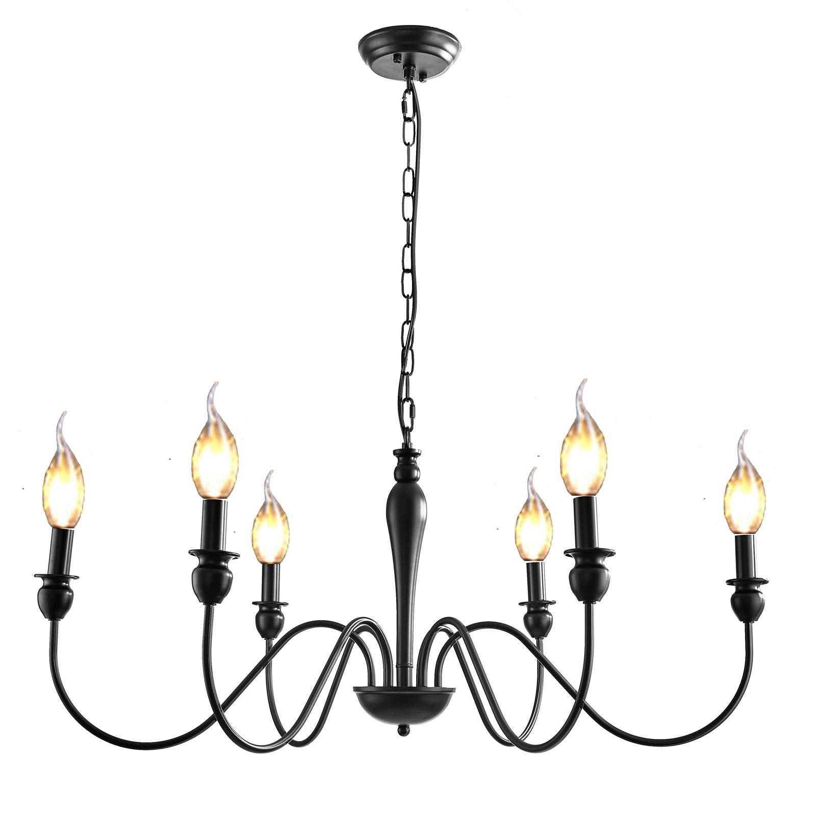 Buy Farmhouse Chandeliers 6 Light Black Chandelier Light Fixture