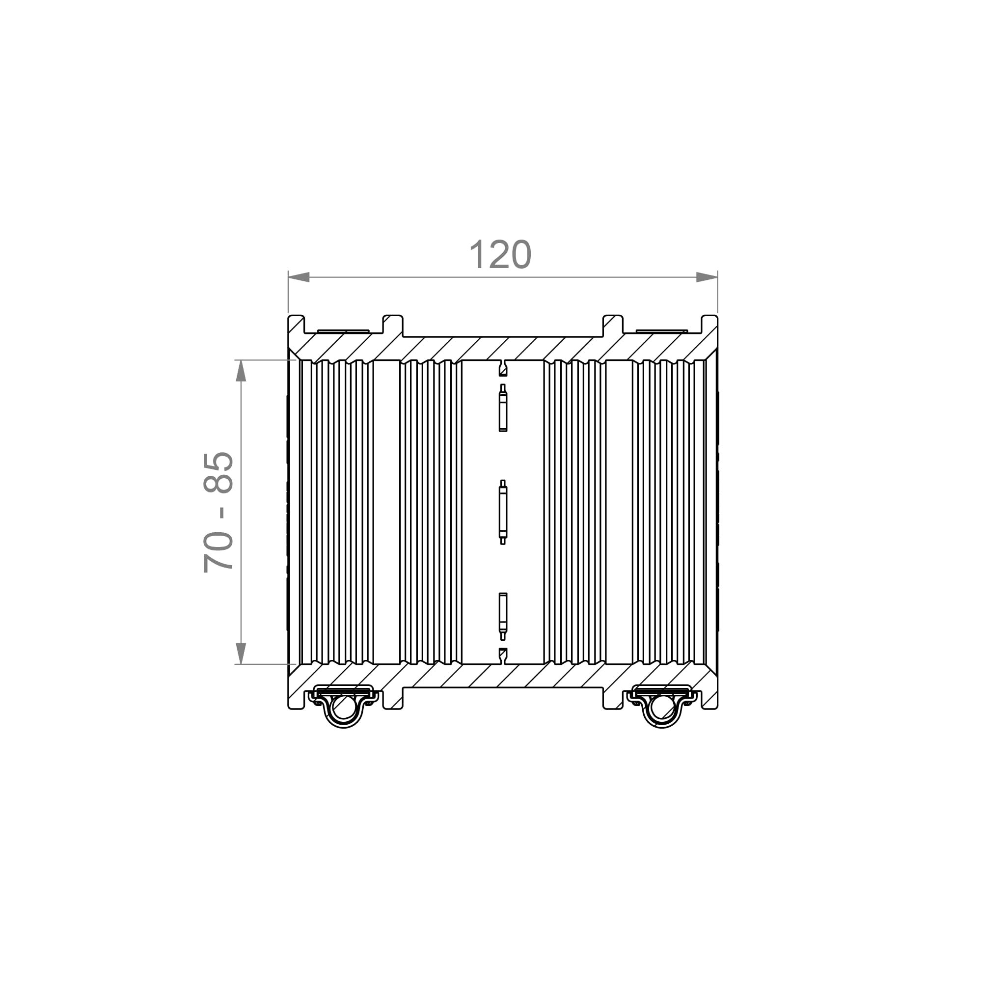 Crassus Adaptador de manguera CDC 070 tipo 1 con labio interior, TPE/V2A, 1 pieza, 70-85 mm, CRA11019