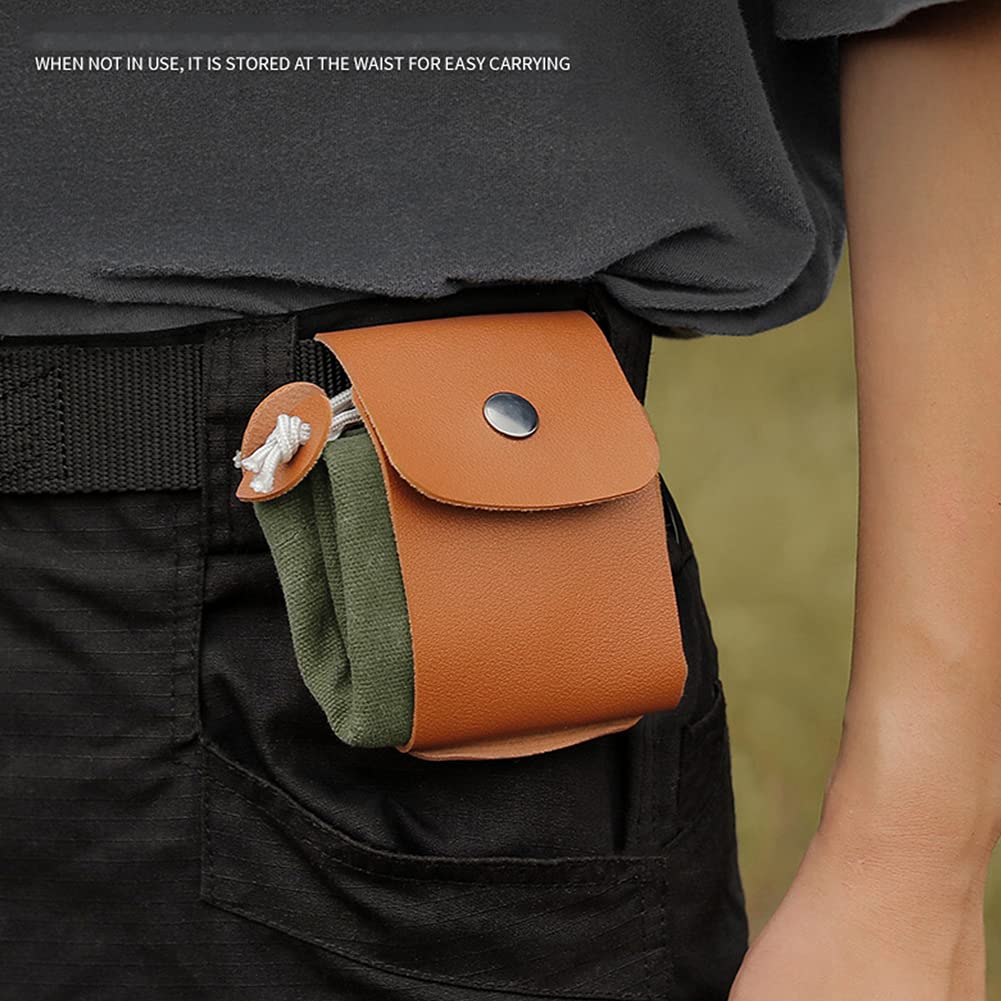 Canvas Foragng Pouch (Collapsble) For Hkng, Treasures & Seashells