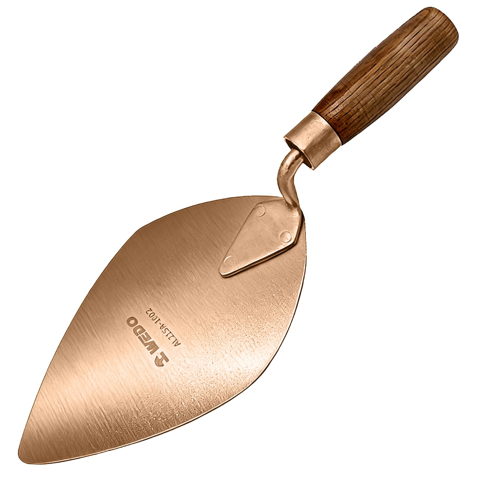 WEDO Albañil con hoja recta y mango de madera cómodo, herramienta de seguridad sin chispas, cobre berilio, no magnético, estándar DIN, certificado BAM y FM, 13 pulgadas de longitud, 335 mm