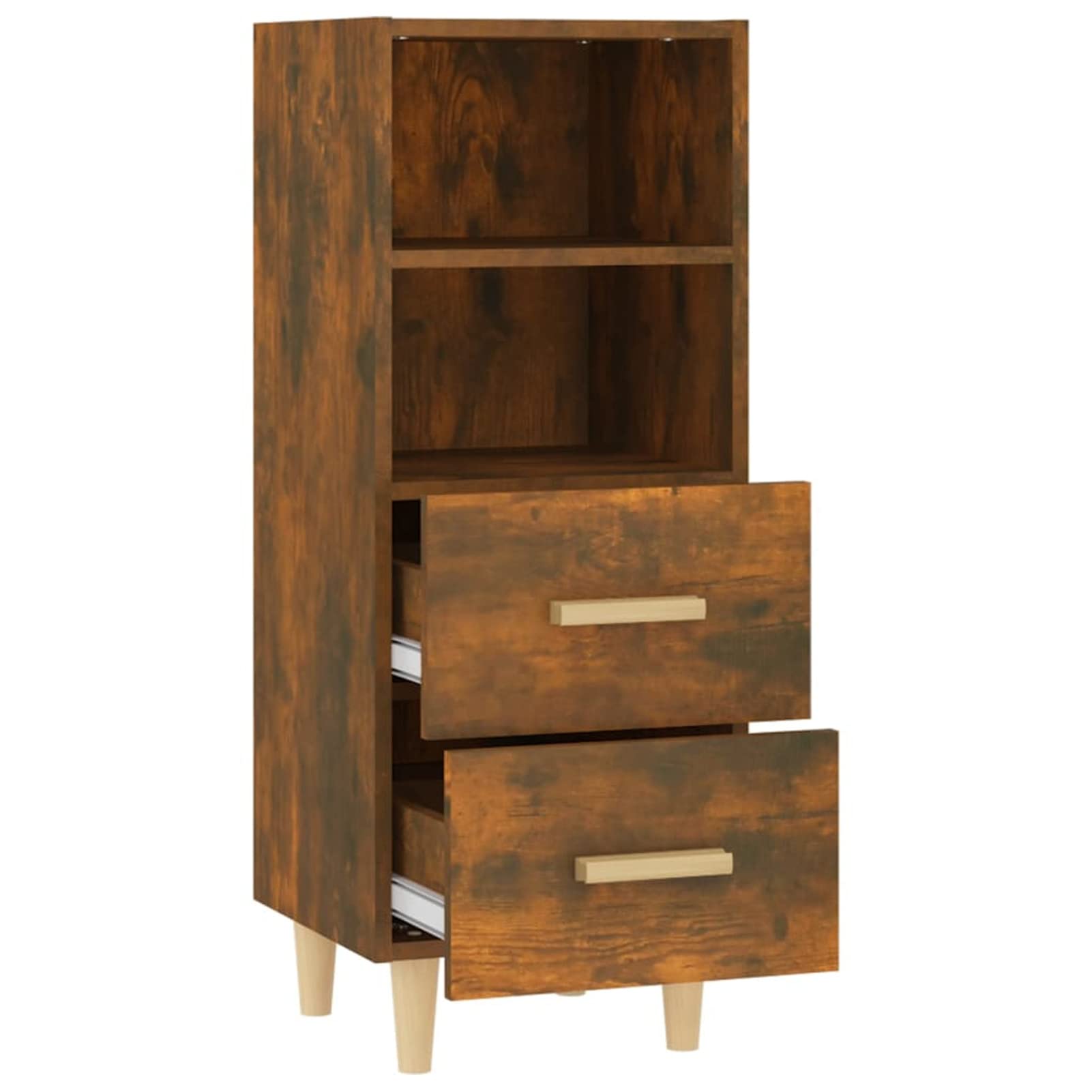 Tidyard Buffet en Bois Armoire de Rangement Organisateur de Maison 34,5x34x90 cm Bois d'ingénierie Chêne fumé