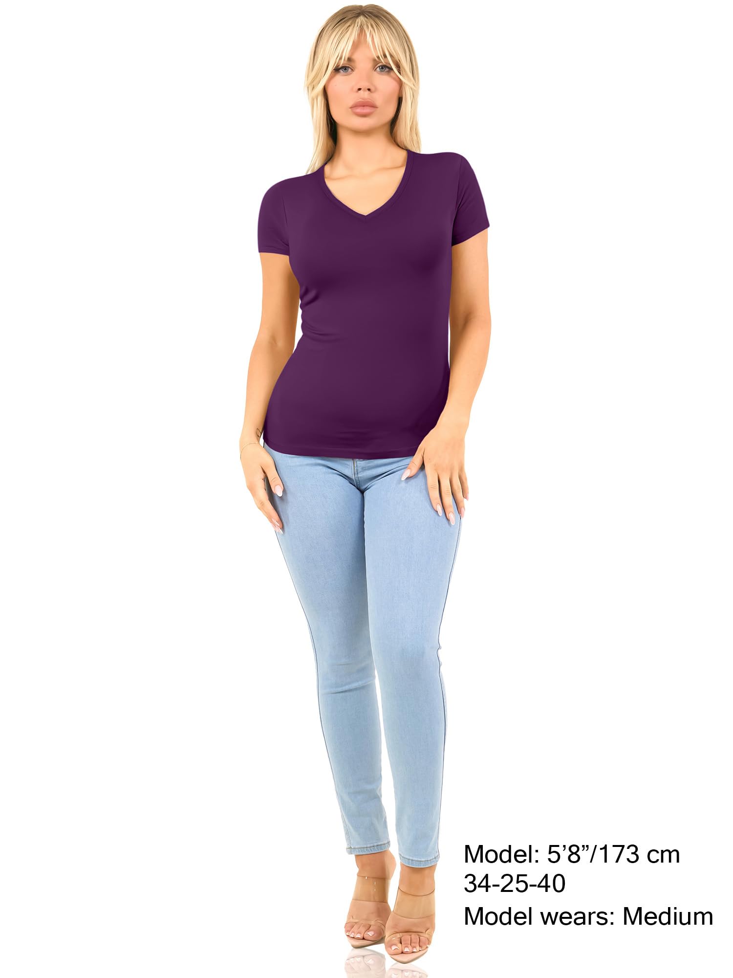 Camisetas de algodón con cuello en V para mujer, camiseta de manga corta, camisetas básicas con cuello en V, camisetas interiores para mujer, paquete múltiple, Paquete de 4: negro, gris