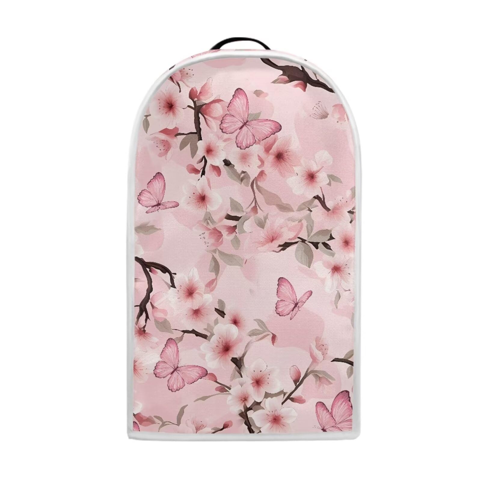 doginthehole Pink Floral Butterfly Blender Cover with Top Handle Dustproof Coffee & Juicer Maker Food Processor Protector Case Small Kitchen Appliance Dust Cover for Home Decor